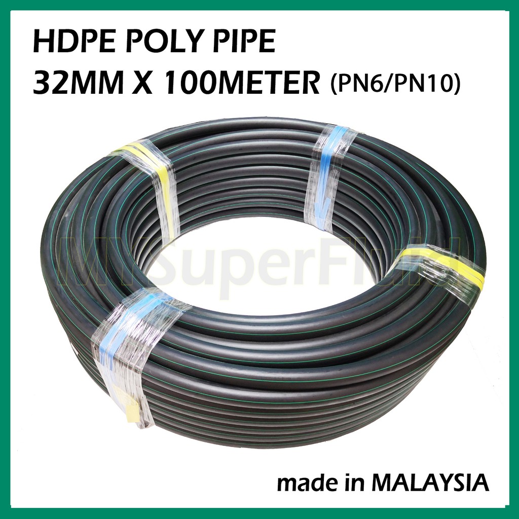32MM x 100Meter HDPE POLYPIPE Poly Pipe No Sirim (PN6/PN10) | Shopee