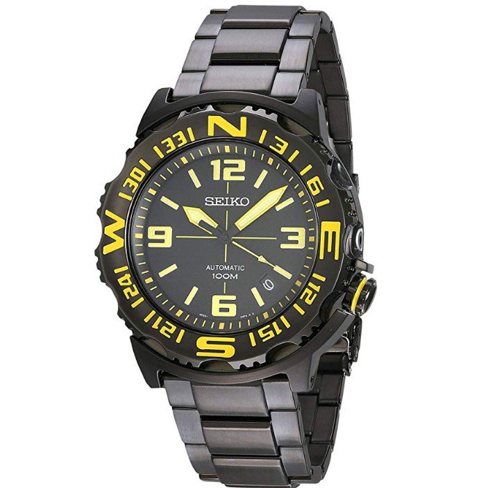 READY STOCK) SEIKO AUTOMATIC WATCH SRP449K1 YELLOW HANDS BLACK DIAL COMPASS  | Shopee Malaysia