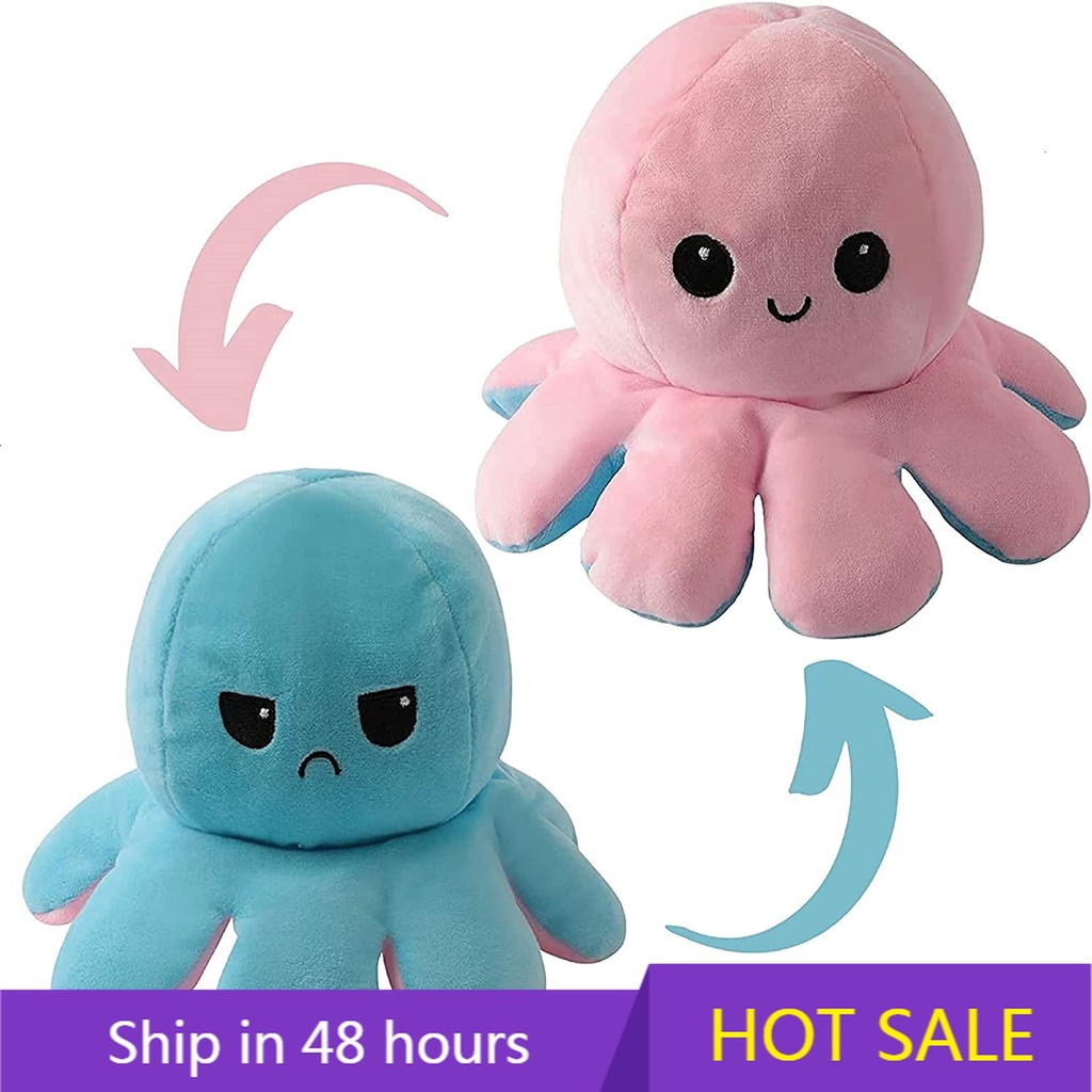 Reversible Octopus Plush Plushie Soft And Cute Reversable Stuffed Toy