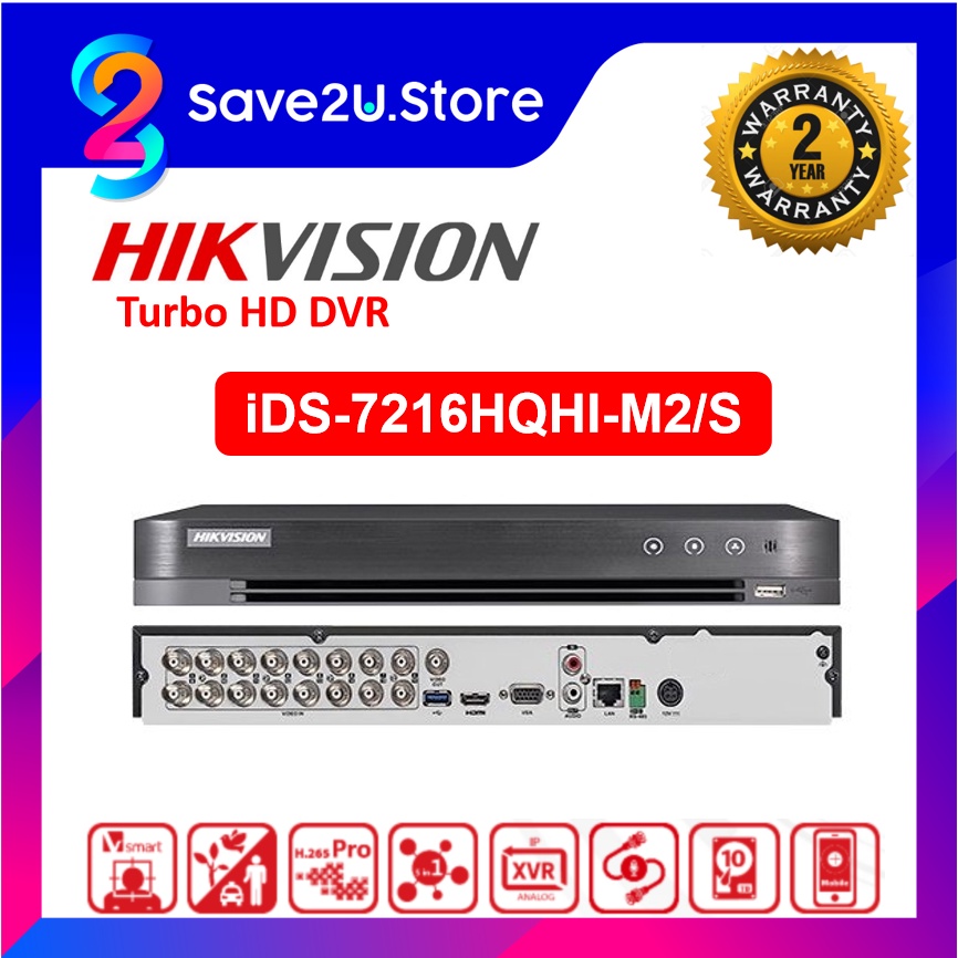 Ready Stock Hikvision Ids 7216hqhi M2 S 16 Channel 2 0mp 1080p 2 Hdd Turbo Hd Acusense Dvr Shopee Malaysia