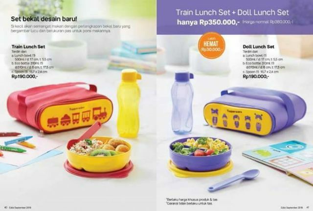 Tupperware train or doll lunch set 