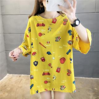 Korean Women Blouse Printed Short Sleeve T Shirt Casual 