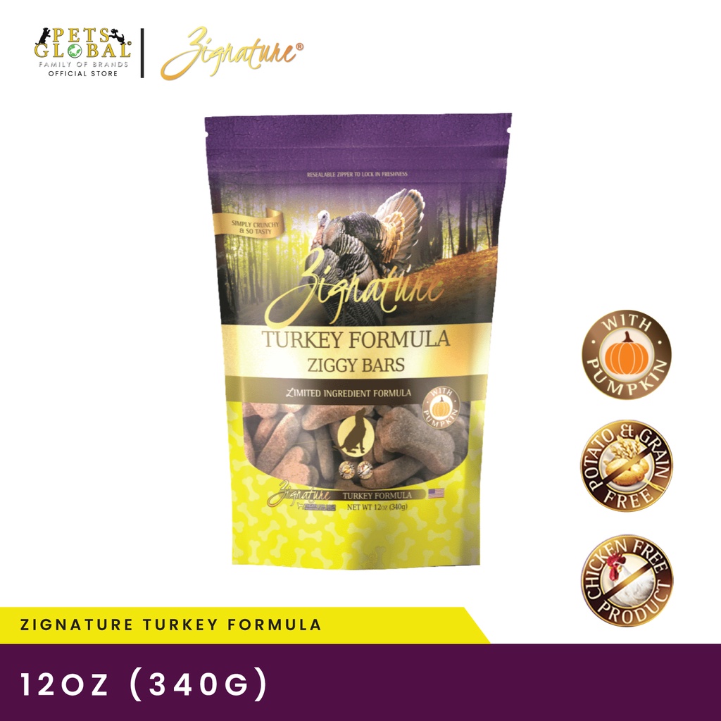 Zignature Ziggy Bars Turkey Formula Biscuit Treats 12oz (340g) Shopee