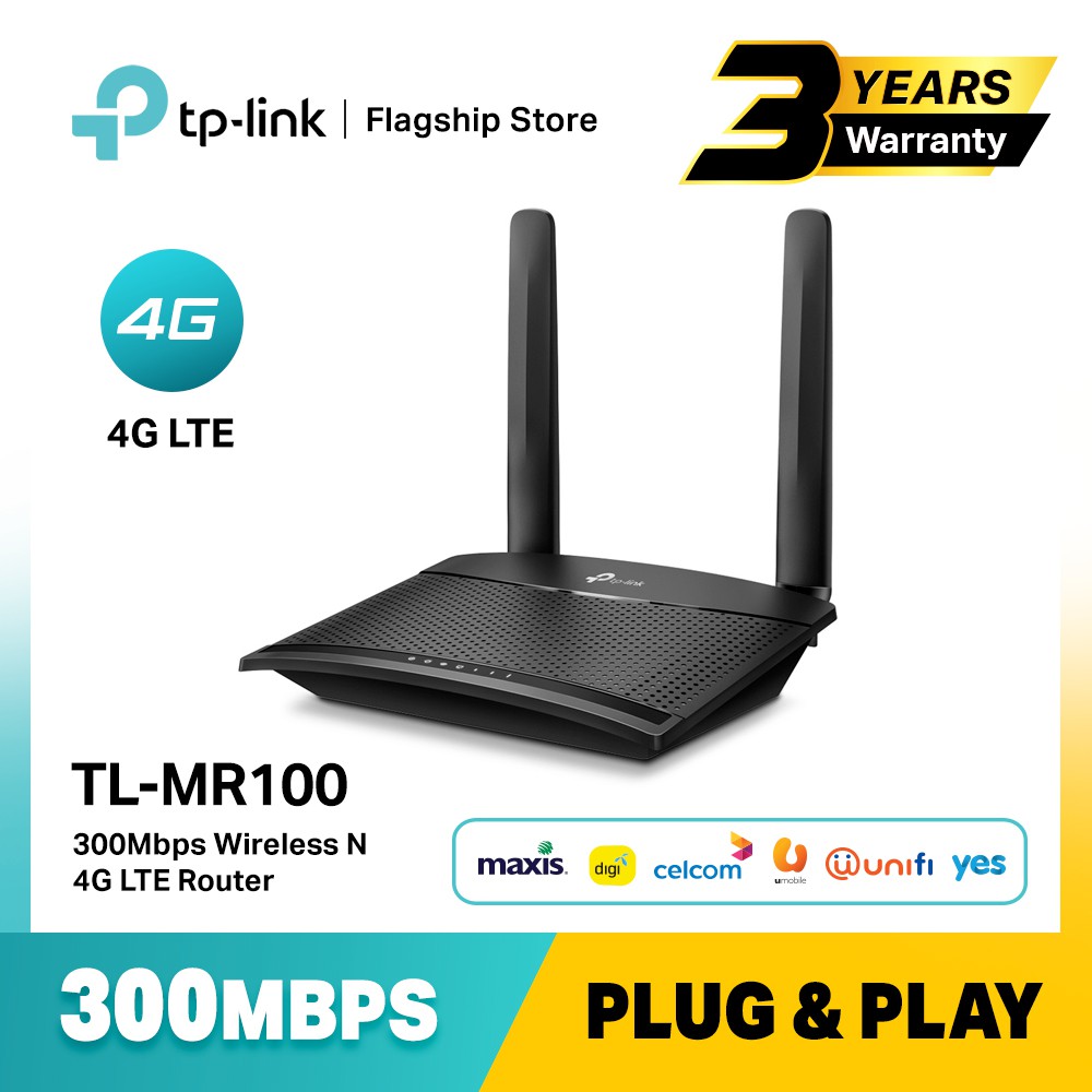 Tp Link Tl Mr100 300 Mbps Wireless N 4g Lte Router Shopee Malaysia