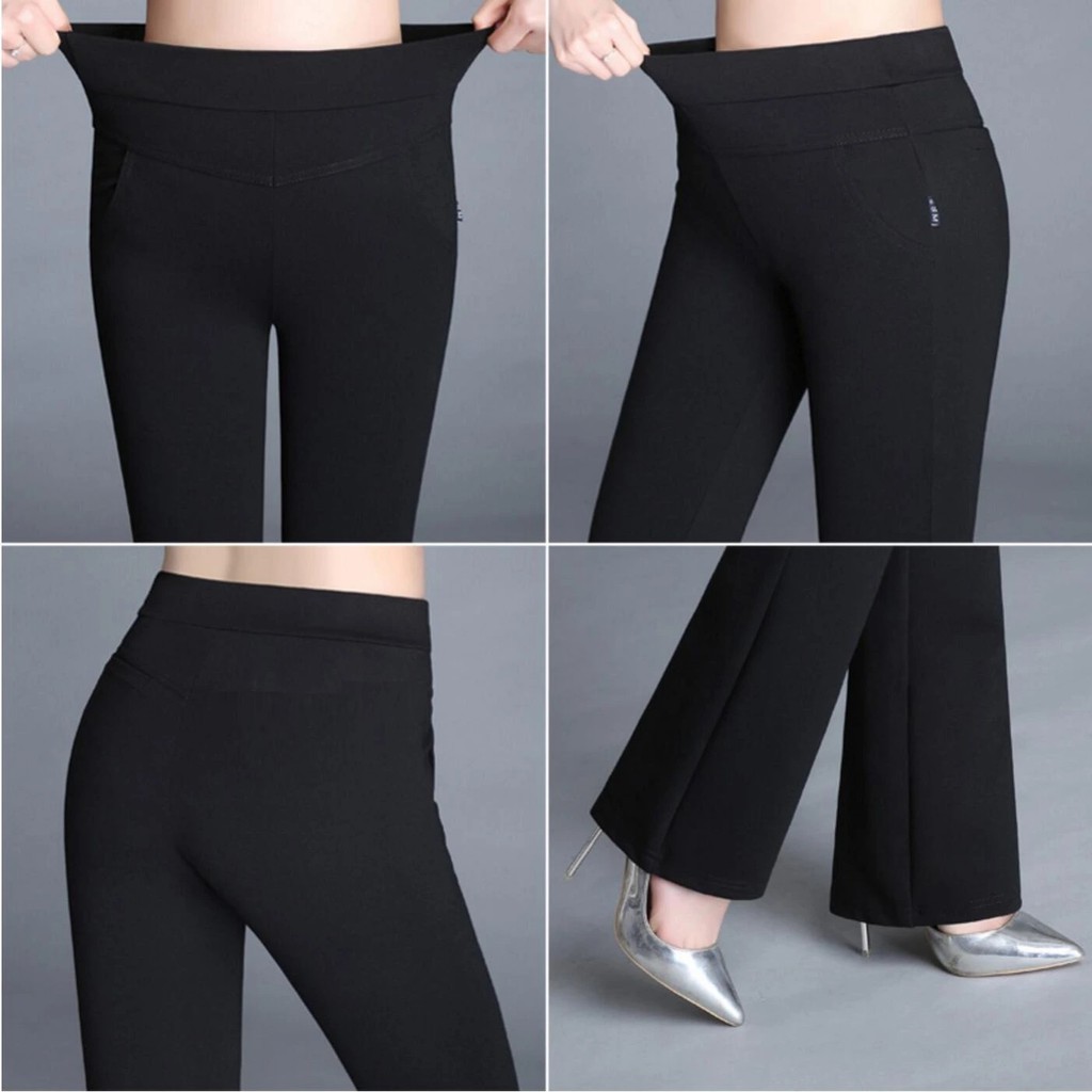Plus Size S-4XL Seluar Slack Perempuan Panjang Wanita High Waist Murah Muslimah Palazo Bootcut Pants Women Long Pants