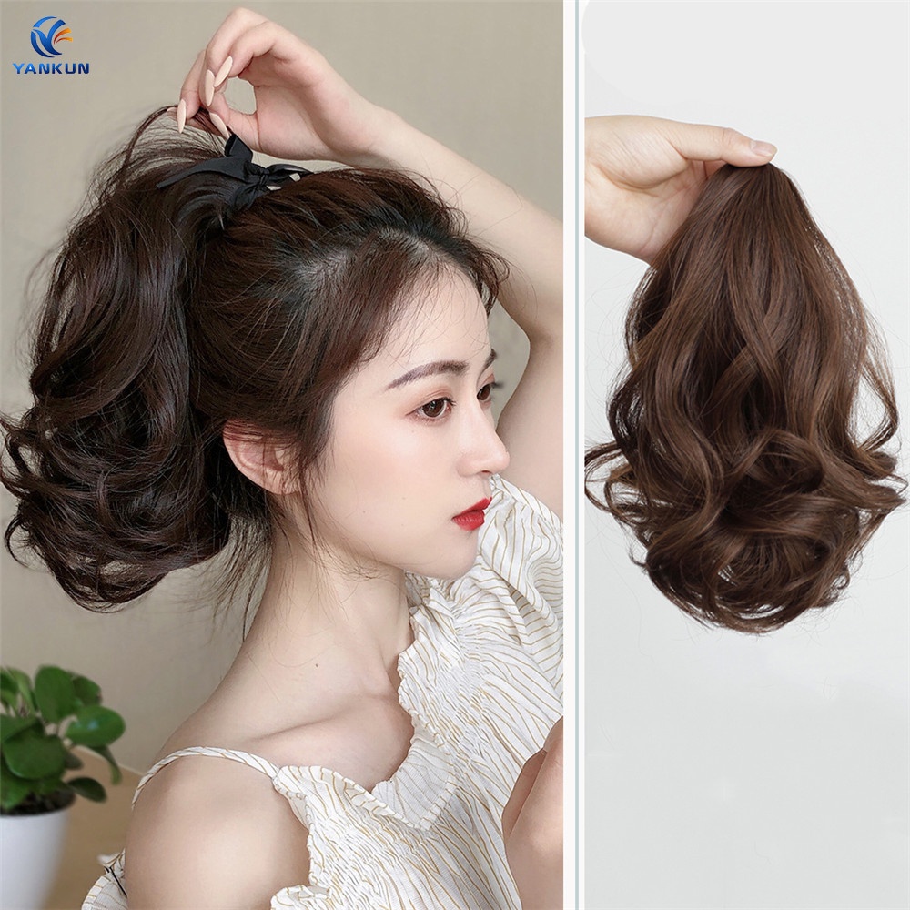 Wig Ponytail Female Long Curly Hair Strap-type Pear Flower Fake ...