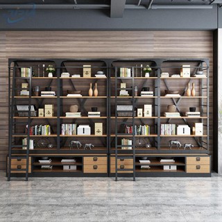 Loft Industrial Style Office Wrought, Wrought Iron And Wood Bookcase