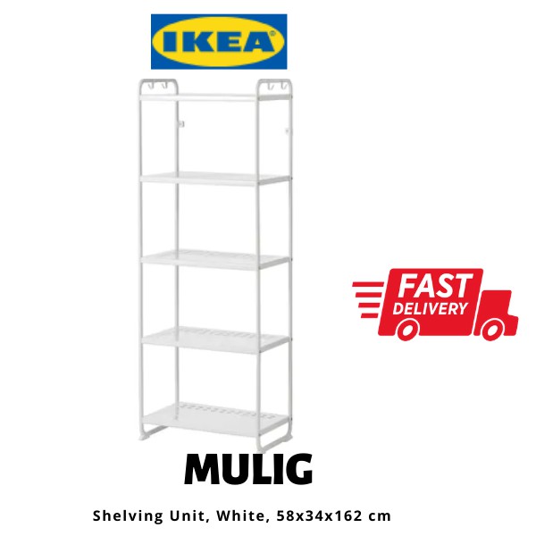 Ikea Mulig Shelving Unit 58x34x162 Cm, Ikea Slim Bookcase Blackout