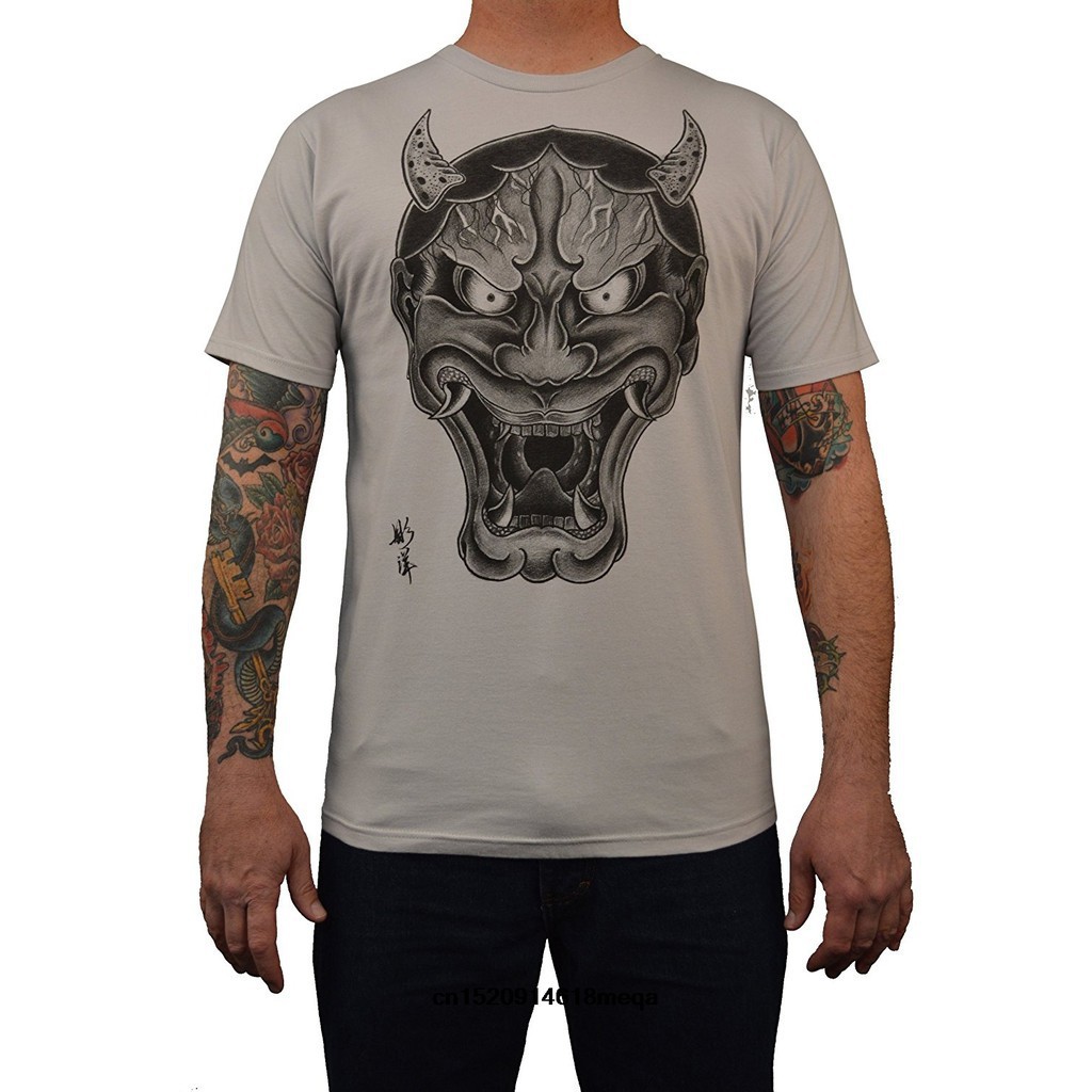 T Shirt Men'S Og Hannya Japanese Demon Mask Traditional Tattoo Art T-Shirt  | Shopee Malaysia