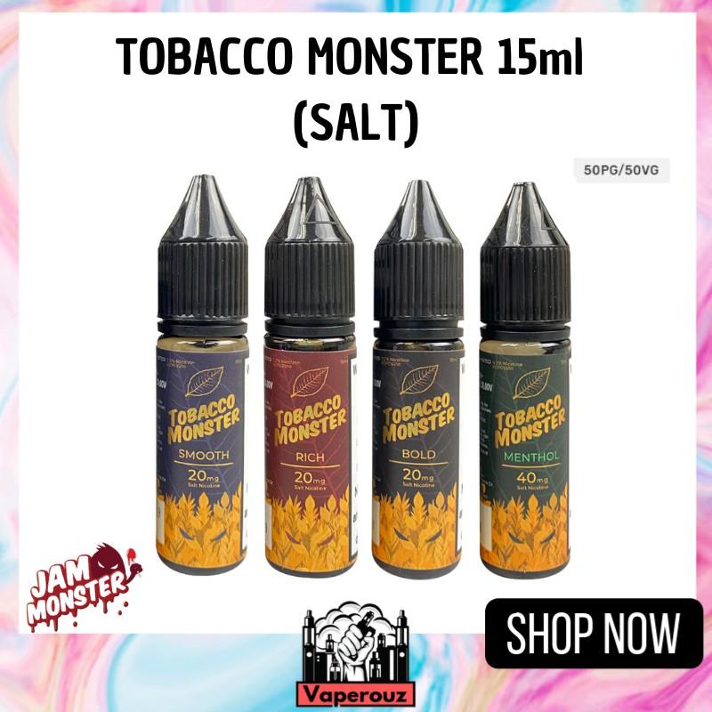 Ready Stock Jam Monster Tobacco Monster Vape Series Bold Menthol Rich Smooth 15ml Us Original Shopee Malaysia
