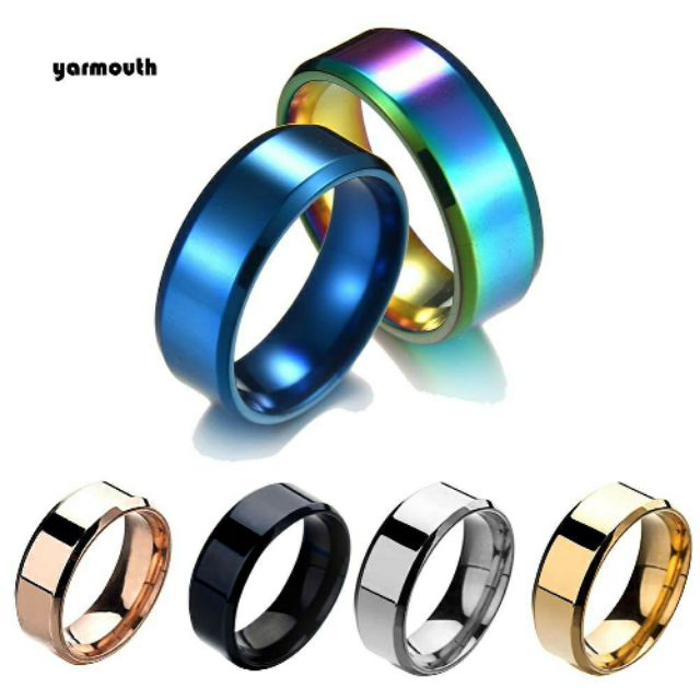 Cincin Lelaki Simple Titanium Silver Black Rose Gold Men Ring Shopee Malaysia