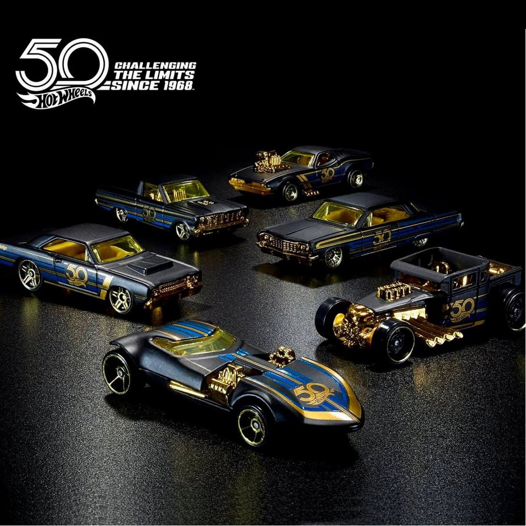 hot wheels 50th anniversary black and gold