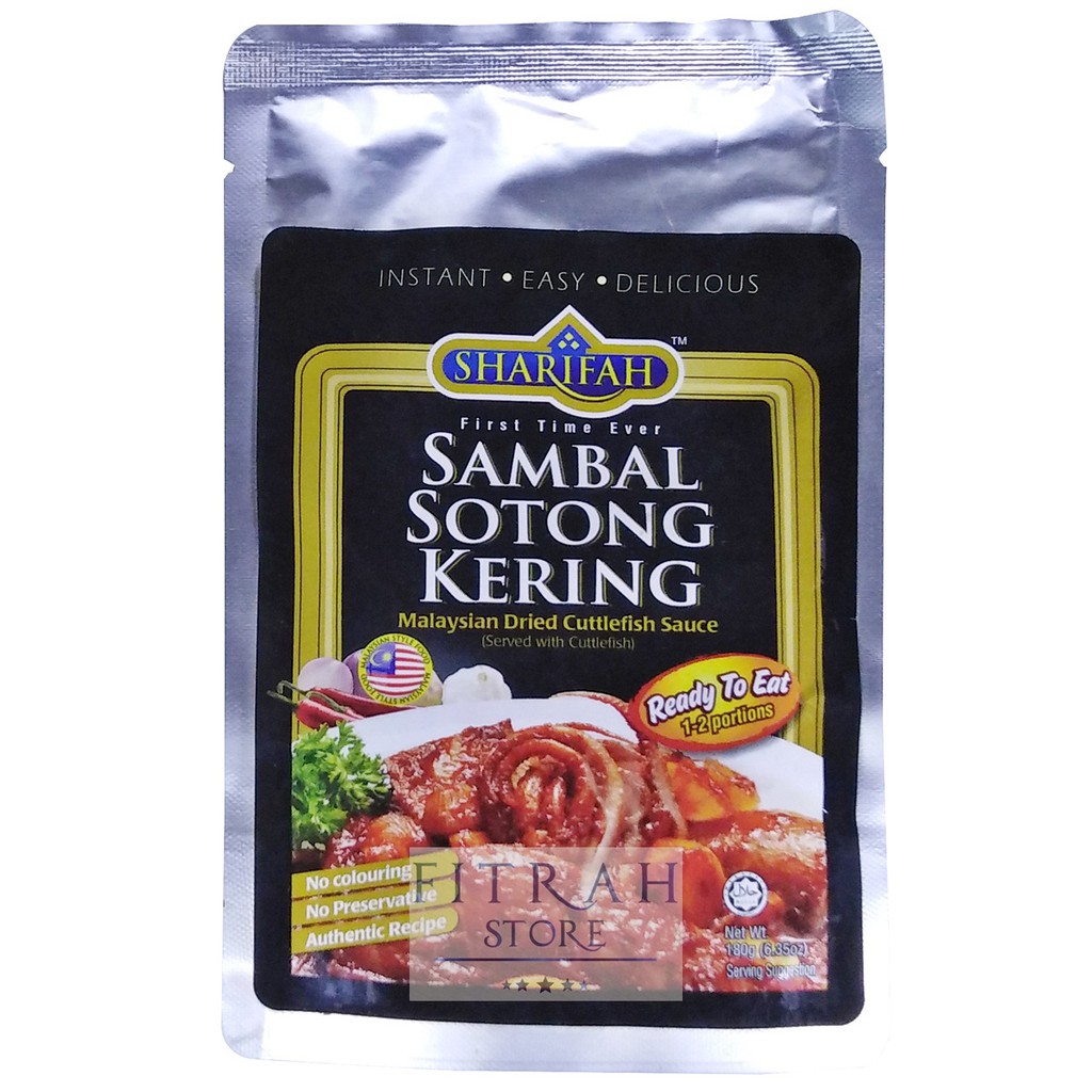 SHARIFAH Sambal Sotong Kering 180g Malaysian Dried Cuttlefish Sauce