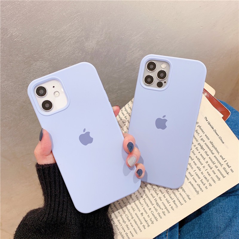 Lilac Purple Full Coverage Iphone 12 12 Pro Max 12mini 11 Pro Max X Xs Max Xr 7 8 Plus 7 8 Liquid Silicone Phone Case Shopee Malaysia