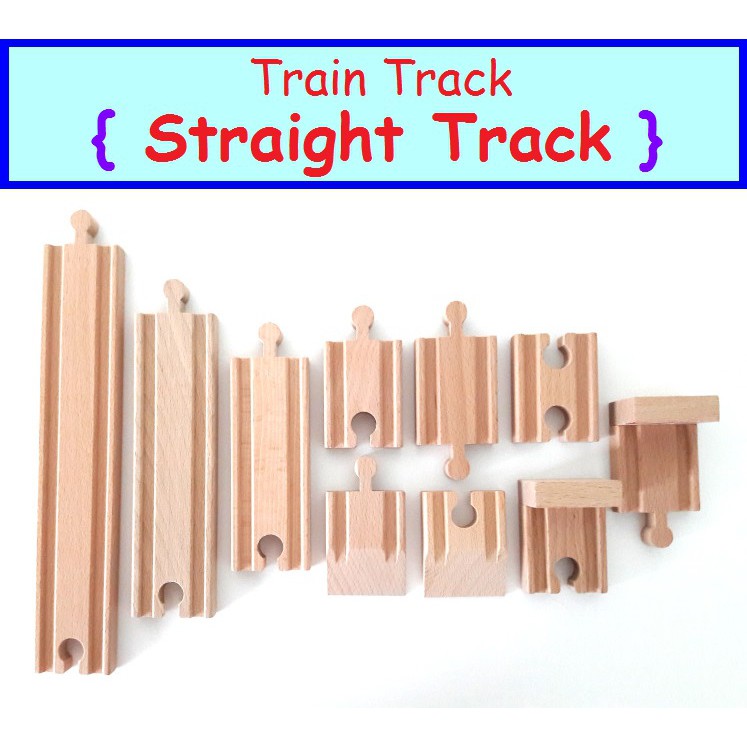 Wooden Train Track {Straight Track} Railway Accessories Bridge Compatible Fit Ikea Brio Brand New Big Local Ready Stock