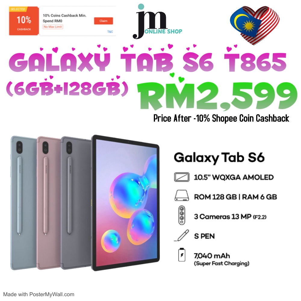 t865 galaxy tab s6