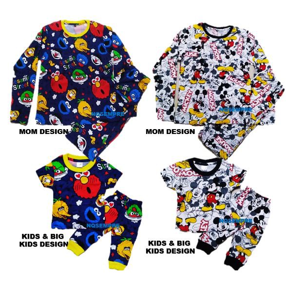 Pyjamas Kids BABY Big Dewasa  VIRAL Cartoon  SESAME STREET 