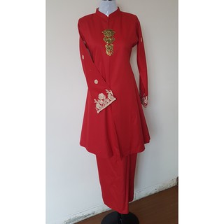  Baju Kurung Moden Warna Merah  Cili