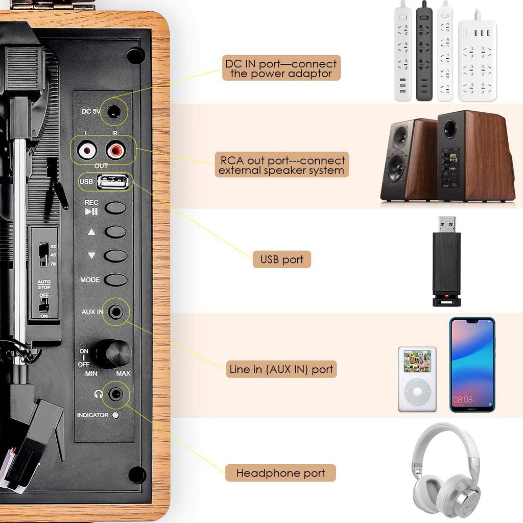 popsky record player bluetooth