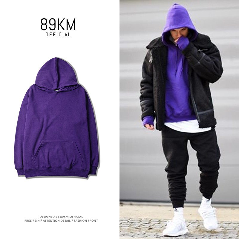 purple plain hoodie