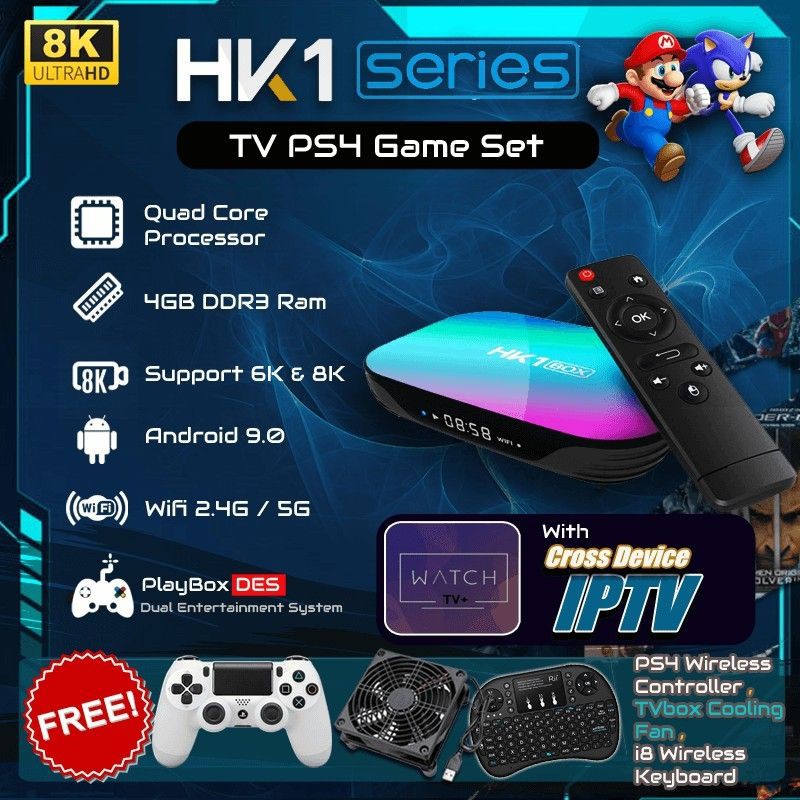 Ready Stock 21 New Product Hk1 4gb 32gb Android Tvbox Ps4 Controller Opt Retro Game Dual System Shopee Malaysia