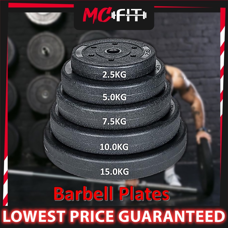 MCFIT 5/7.5/10/15KG Solid Dumbbell HeavyDuty Weight Plate Barbell Plate Fitness Equipment Dumbell Plate Besi