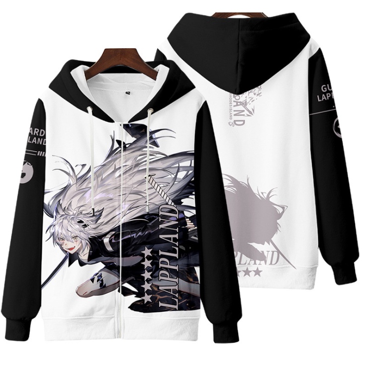 New Anime Arknights Guard Lappland Zipper Hoodie Japanese Mens Fashion