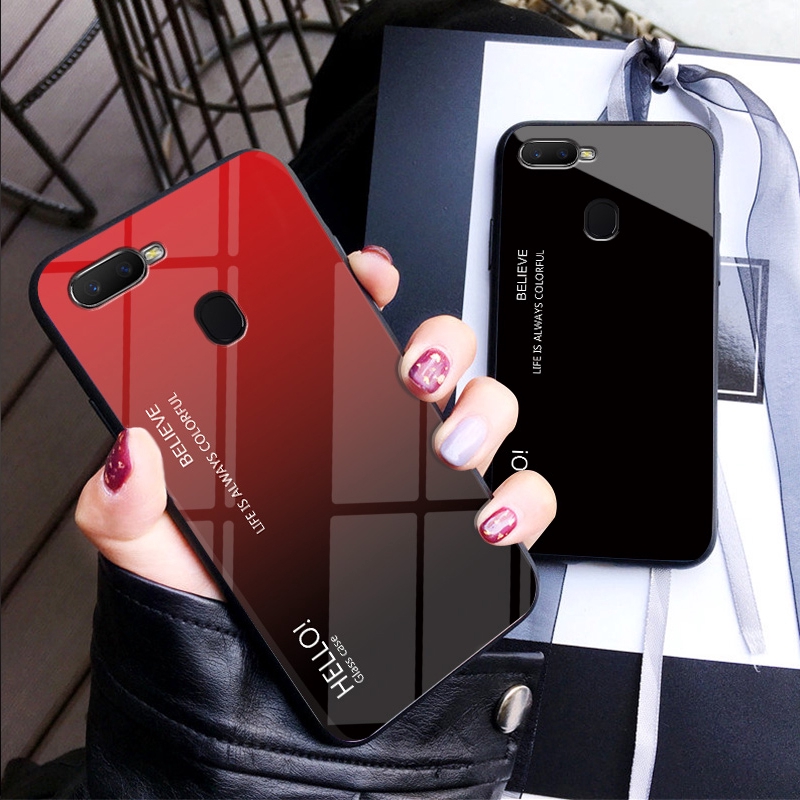 Oppo Realme 2 Pro Hard Case Gradient Glass Back Case Slim Thin Full Cover Shopee Malaysia