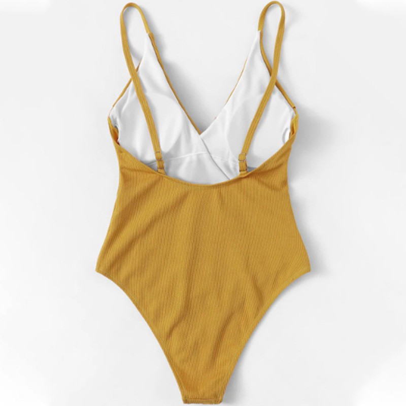 yellow ruffle bathing suit