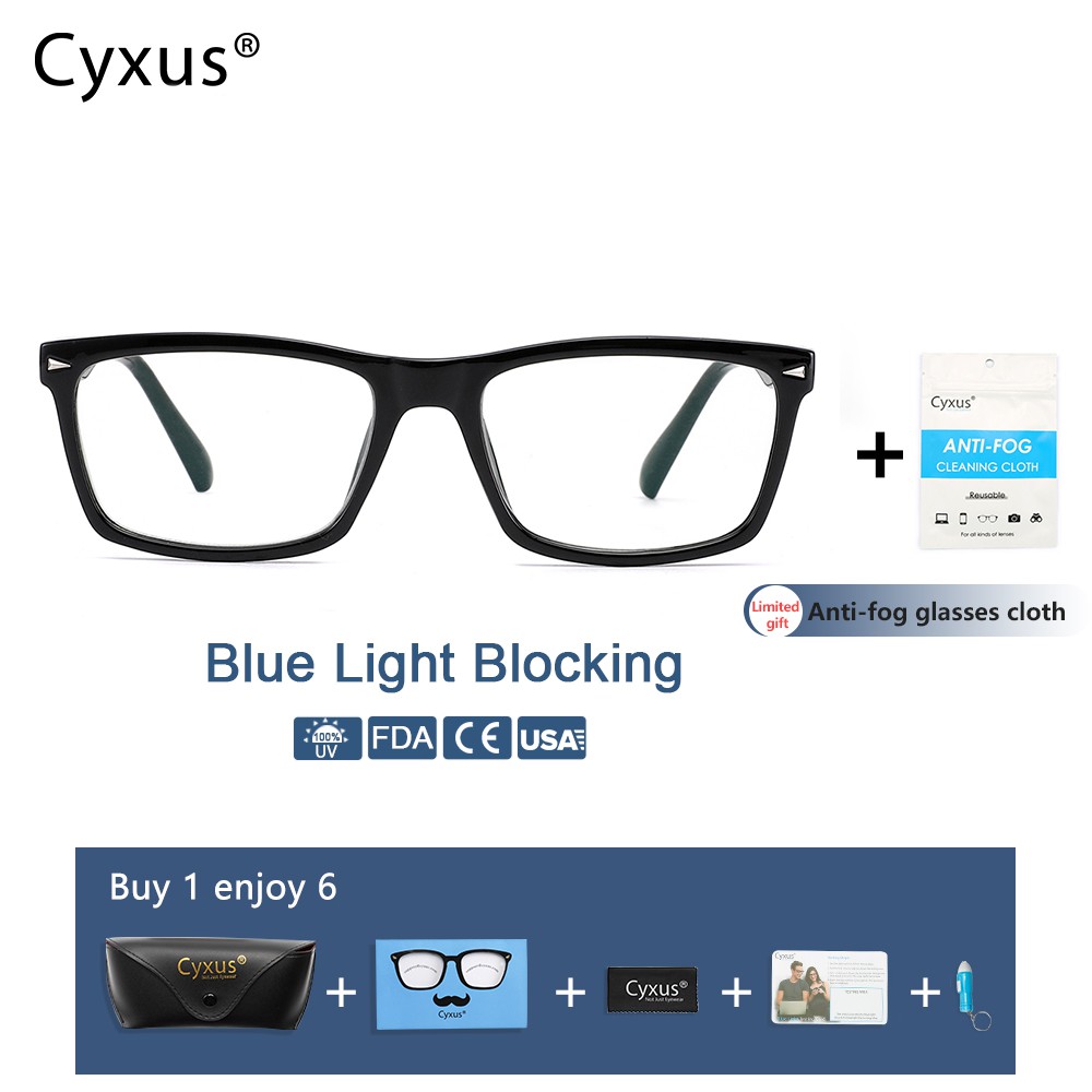 Cyxus Anti Radiation Blue Ray Computer Glasses For Blue Light Blocking Classic Square Eyewear 5323