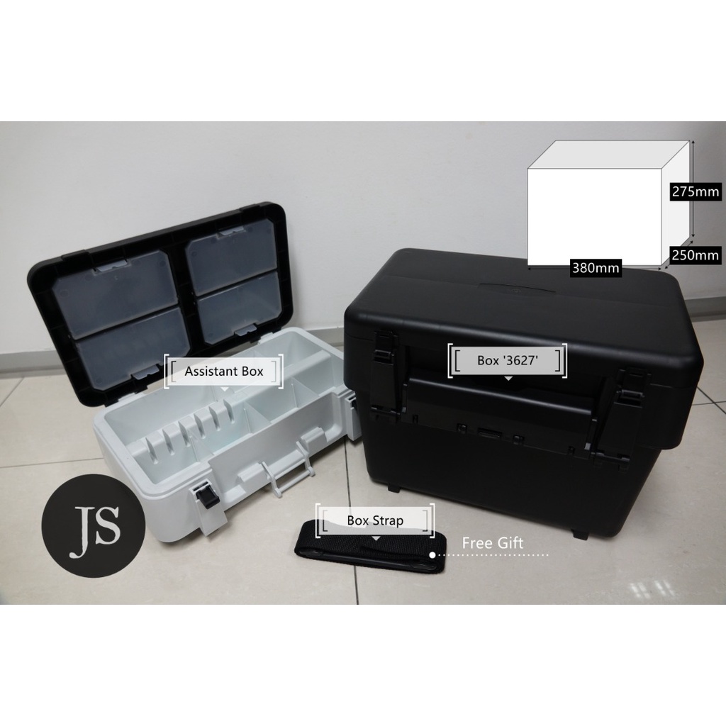 Awa-Shima 3627 Good Fishing Tackle Seat Box Storage (Box Strap FREE***) (16-Colour)