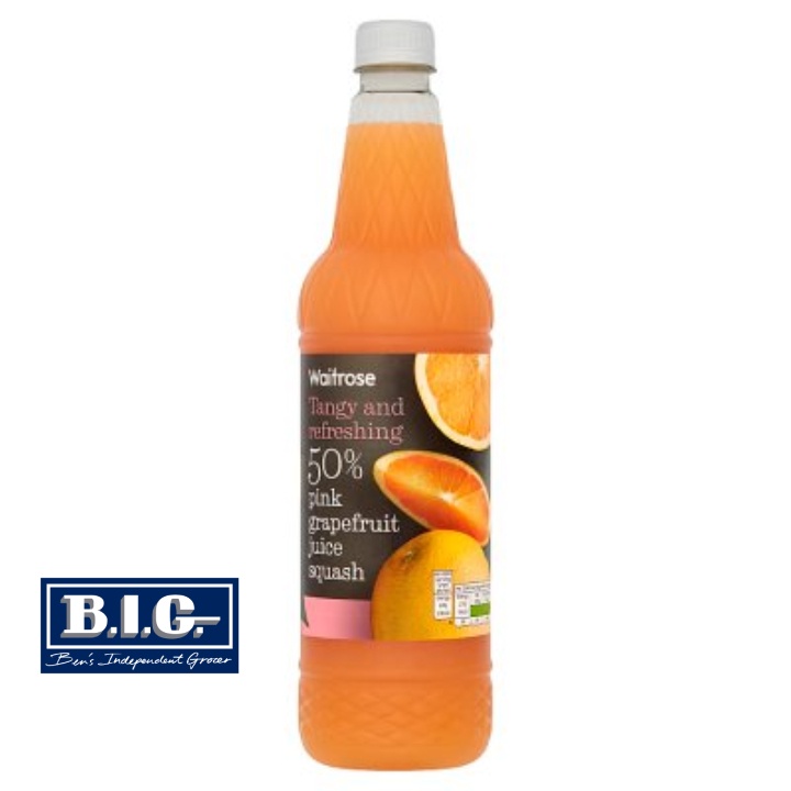 Waitrose 50 Pink Grapefruit Juice Squash 1L (EXP Apr 2023) Shopee
