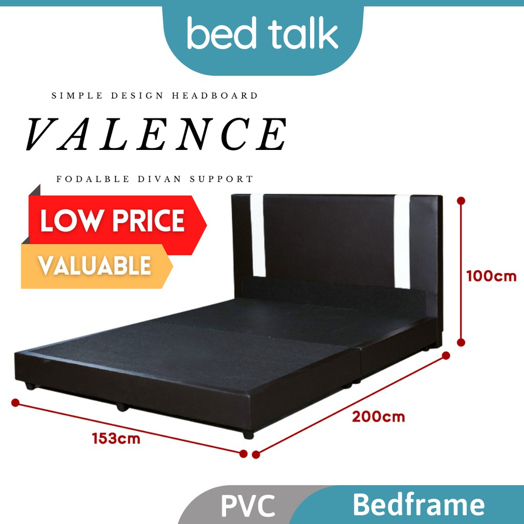 BEDTALK Valence Bedframe / Bed Furniture / PVC leather / Rangka Katil / Single / Super Single / Queen / King