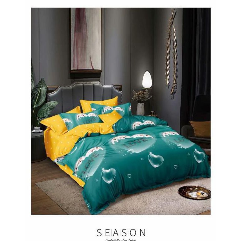 SmartlivingPro 5in1 High Quality Fitted Bedsheet With Comforter Set