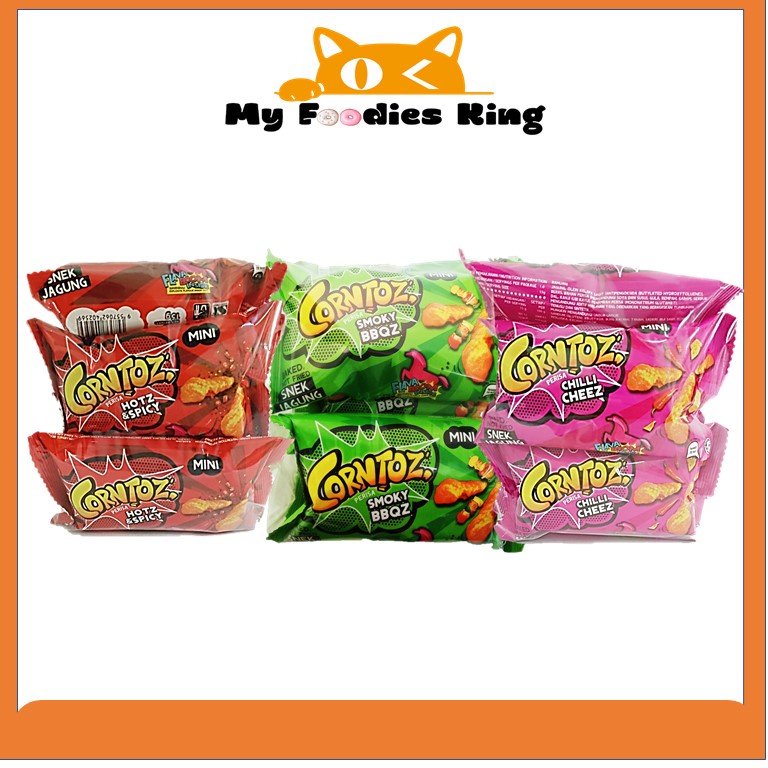 Mini Corntoz Snack Halal 15g x 5pcs Hot & Spicy / Chilli Cheez / Cheese Pizza [ My foodies King ]