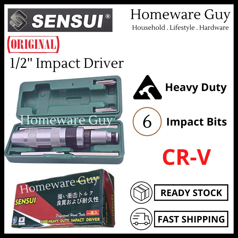 (SENSUI) 1/2" Manual Heavy Duty Portable Impact Driver Screw Driver Tools Set Impact Screwdriver