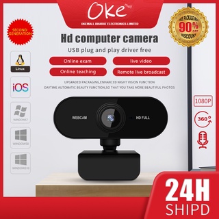 FULL HD 1080P Webcam Web Camera with Microphone 360 Degree Adjust USB 2.0 for Computer PC Laptop Meet Class Video win11