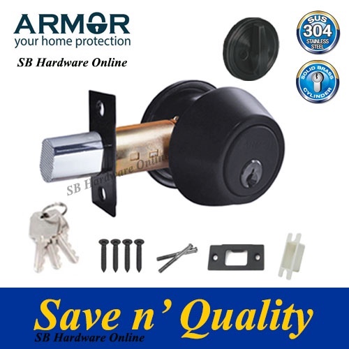 [THUMBTURN & KEY] ARMOR ADL101 DEADBOLT, MATT BLACK (MB) Shopee Malaysia