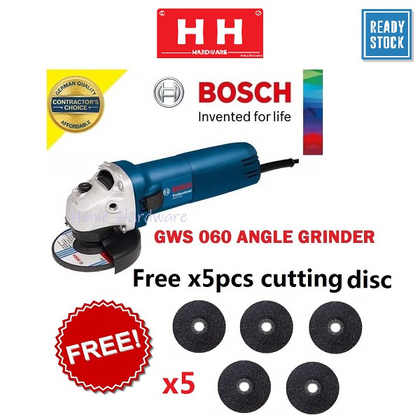 100 Original Bosch Gws 060 Professional Angle Grinder 670w Mesin Pencanai Potong Besi 磨机 Haha Home Hardware Shopee Malaysia