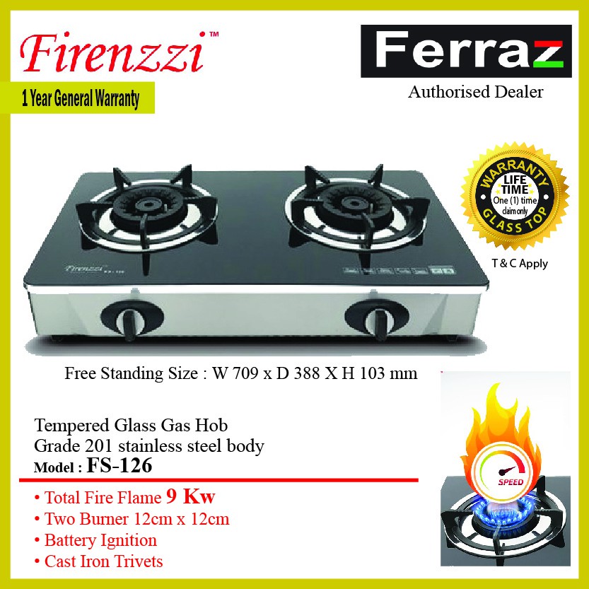 faber gas stove 2 burner