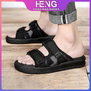【Malaysia Ready Stock】HENGRAN Selipar Lelaki Men's Summer Outdoor Beach black Sandals size:41-46