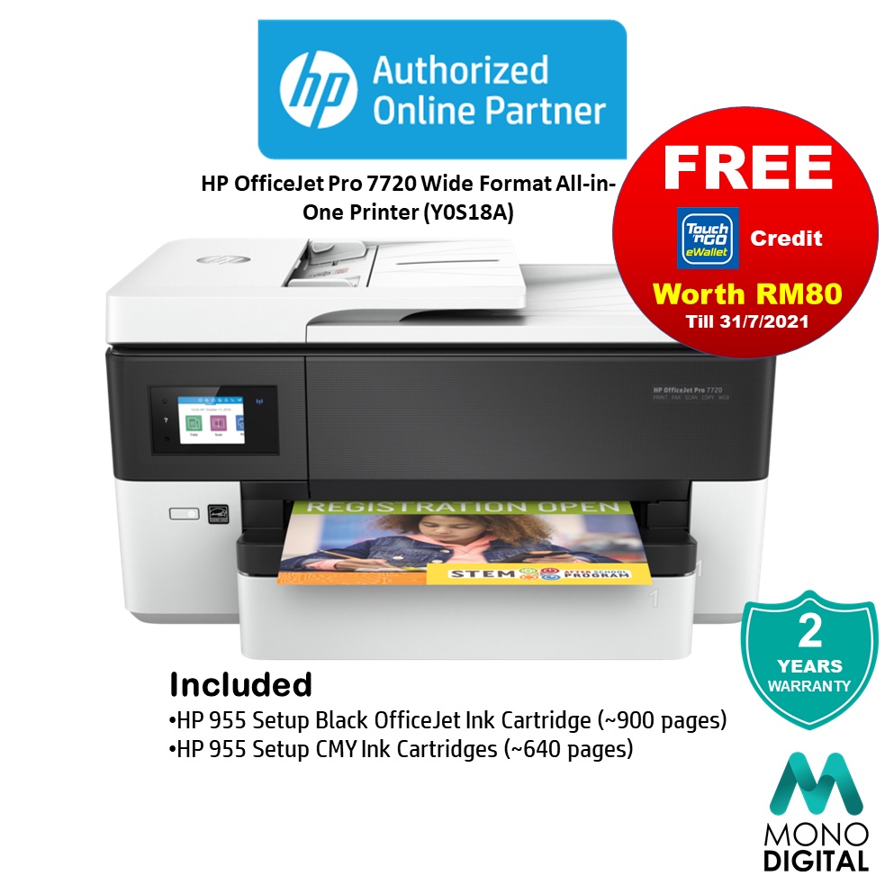 Hp Officejet Pro 7720 Wide Format All In One Printer Print Scan Copy Fax Y0s18a Shopee Malaysia