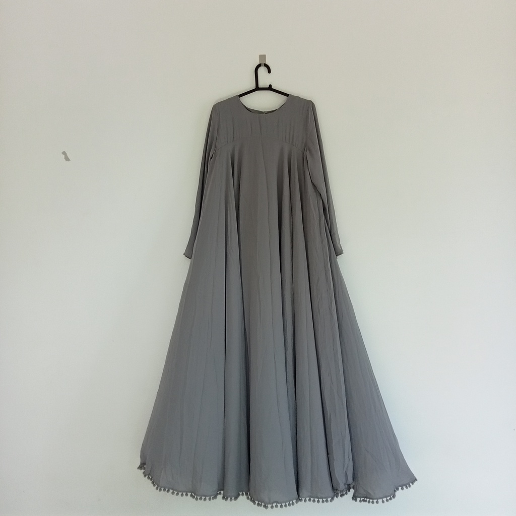 Jubah Modern Abaya Light Grey | Shopee Malaysia