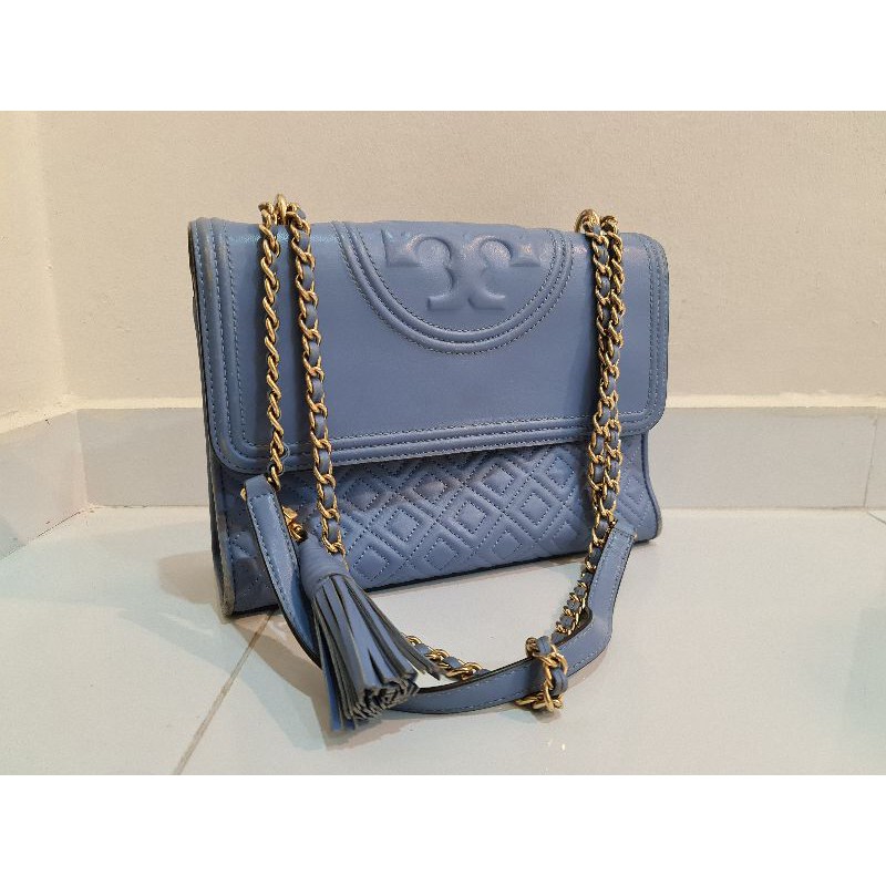 Preloved Tory Burch Fleming Convertible Shoulder Bag (Blue Lotus) | Shopee  Malaysia
