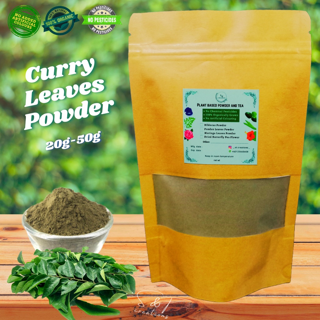 100% Pure Organic Curry Leave Powder | Serbuk Daun Kari | Karuveppilai ...