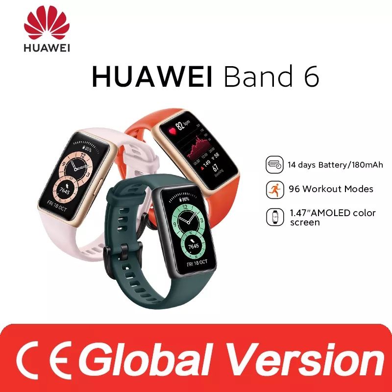 Huawei Band 6  Smartband Blood Oxygen 1.47''AMOLED Band6 Heart Rate Tracker Sleep monitoring Band 6