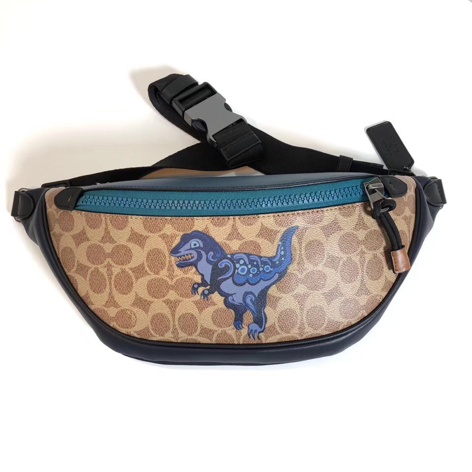 New coach 75591 limited purple small dinosaur waistband for men and women |  Shopee Malaysia