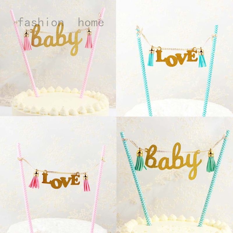 Party Supplies Baby Shower Flags Cupcake Topper Bunting Banner Party Wedding Cake Decorations Home Garden