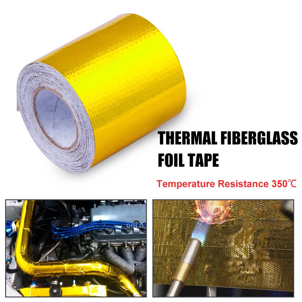 Exhaust Tape Heat Wrap Gold Thermal Air Intake Insulation Shield