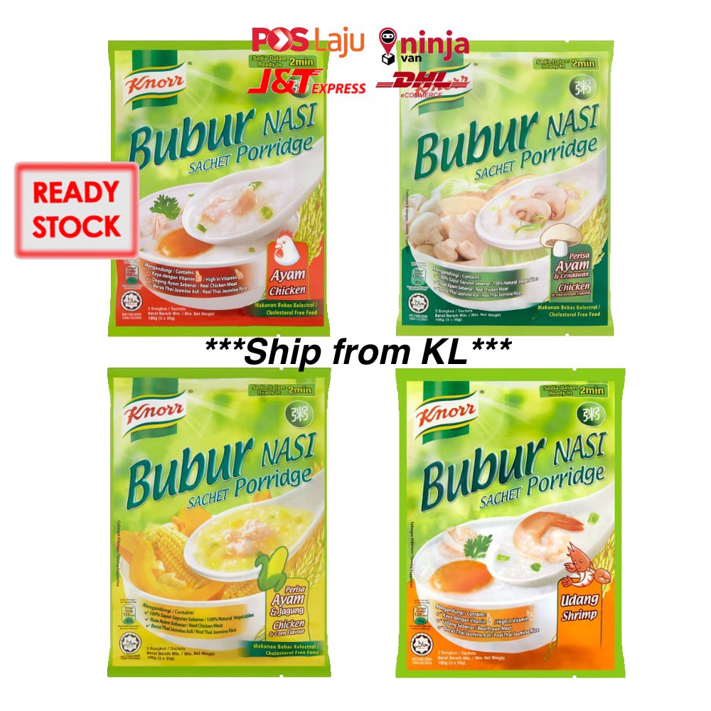 Knorr Bubur Nasi Sachet Porridge Chicken Mushroom Corn ...